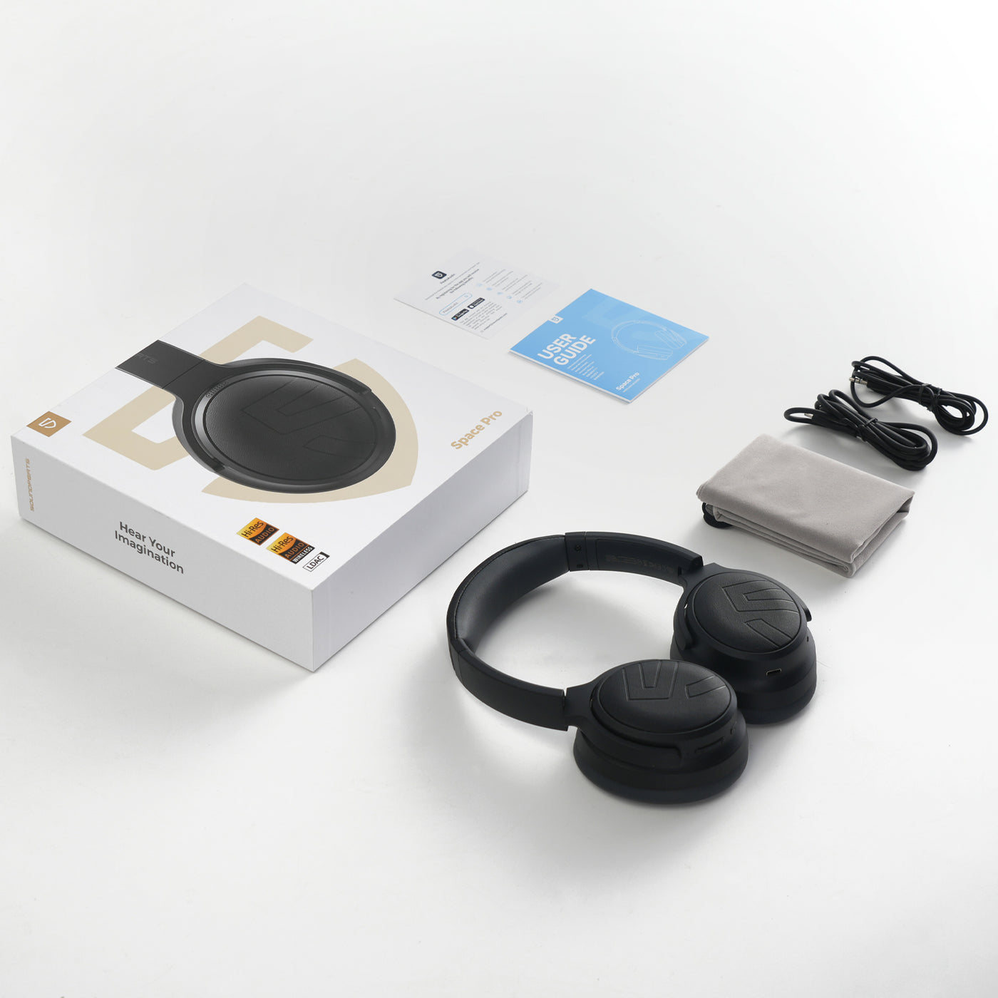 SOUNDPEATS「Space Pro」ブラック SOUNDPEATS Space Pro Hi-Res Audio with LDAC and -47dB Hybrid ANC