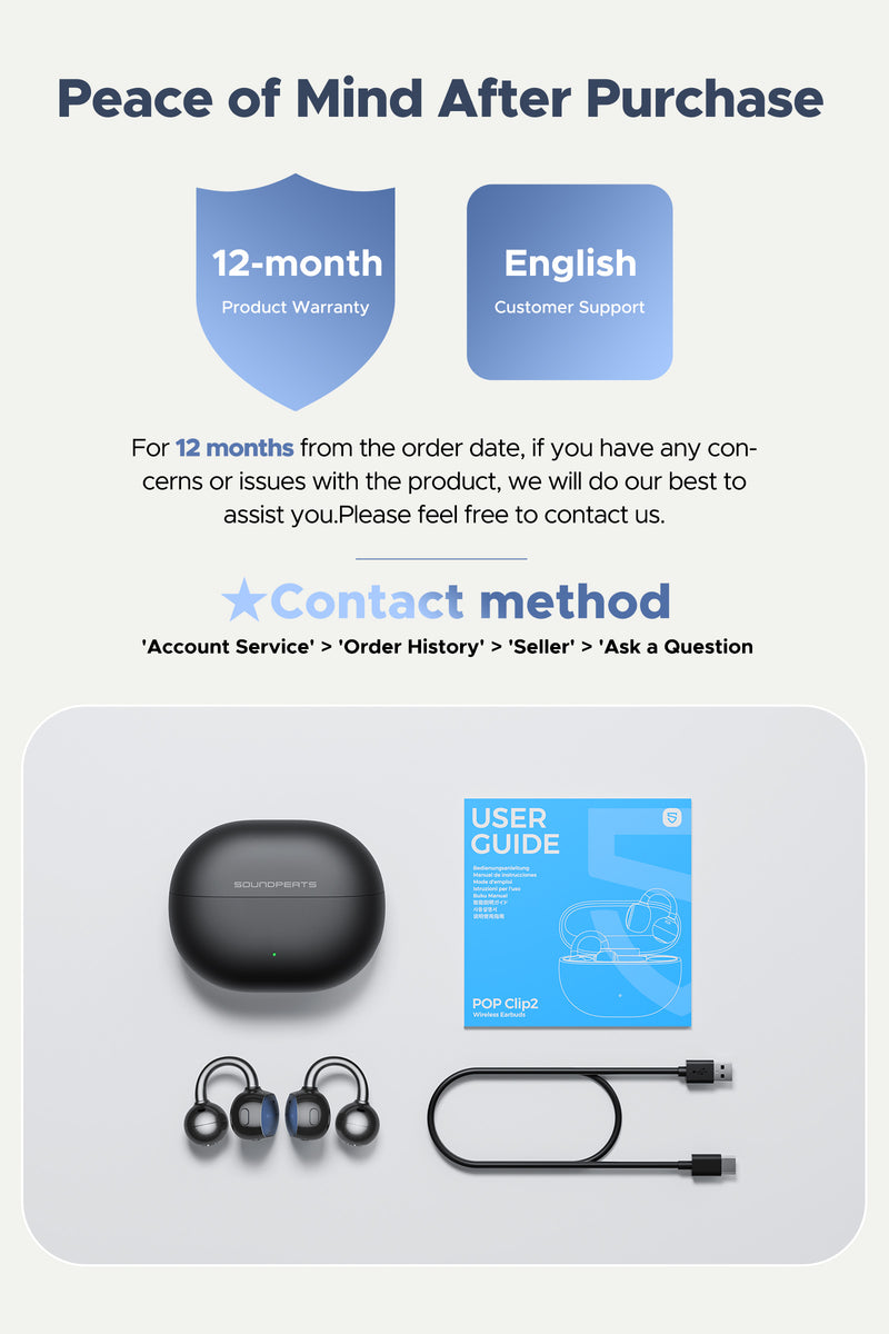 UU2 (POP Clip2) Clip-on Earbuds | Open-Ear Bass – SOUNDPEATS