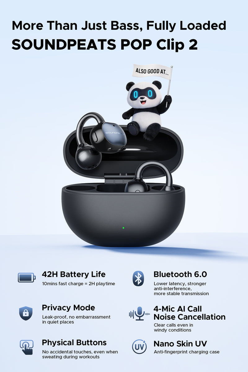 AND2BLE ジャンハオ 韓国 ポップアップ イヤホン UU2 (POP Clip2) Clip-on Earbuds | Open-Ear Bass – SOUNDPEATS