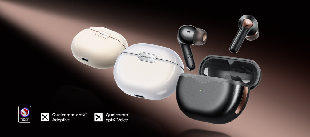 SoundPEATS Auriculares inalámbricos Air4 con sonido Snapdragon AptX  Adaptive less, QCC3071 Bluetooth 5.3 con Boost Bass, conexión multipunto,  CVC de 6